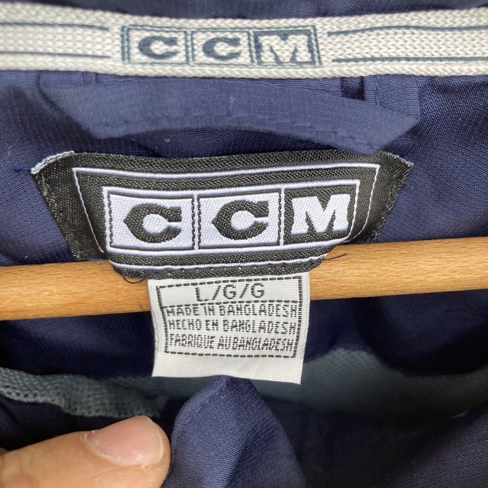 CCM Mens Large Hockey Windbreaker Jacket Penn Enforcers Player Issue Navy Vented - Picture 3 of 10